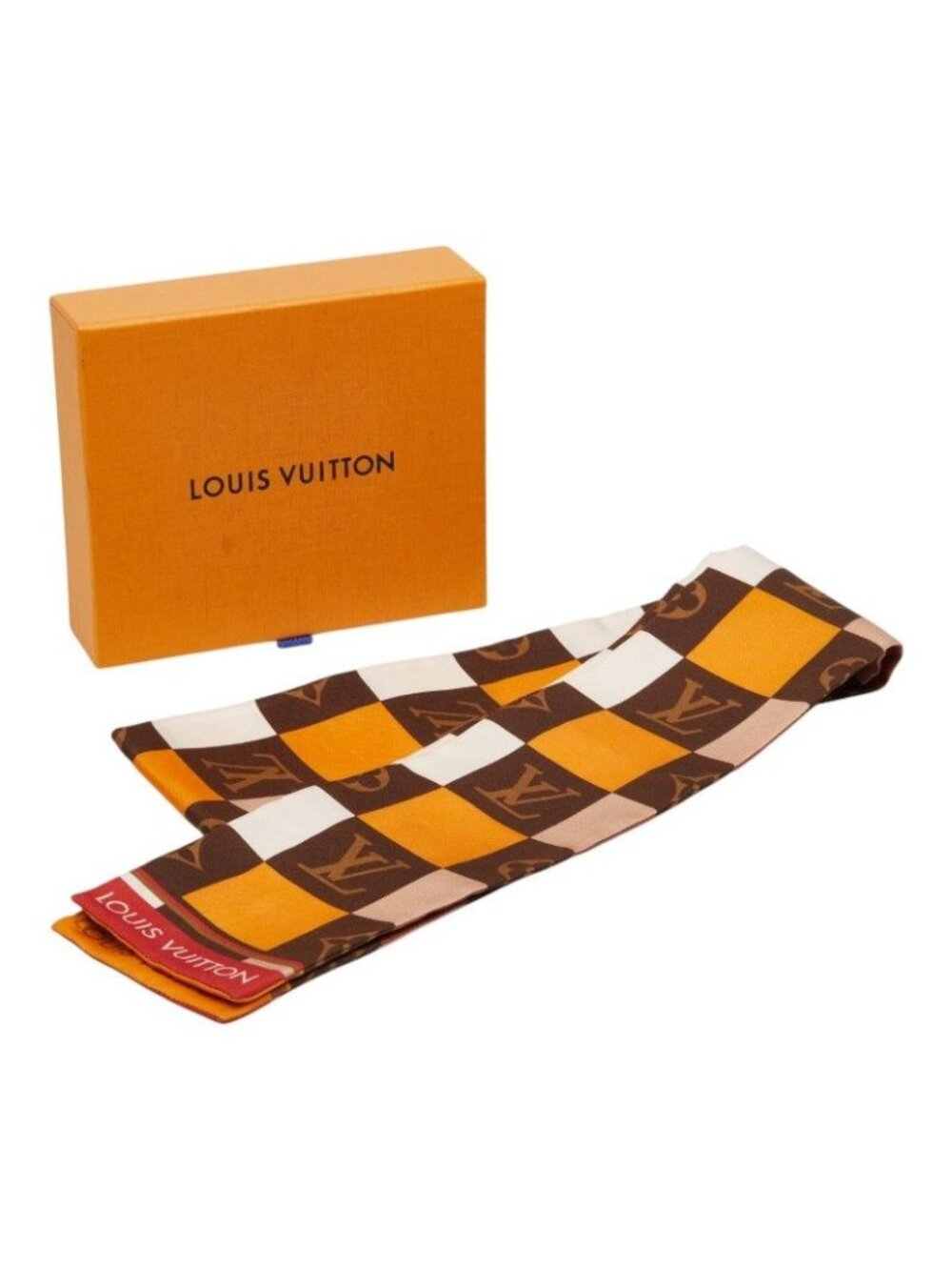 Louis Vuitton Monogram Bandeau Scarf Brown Silk - Picture 7 of 7